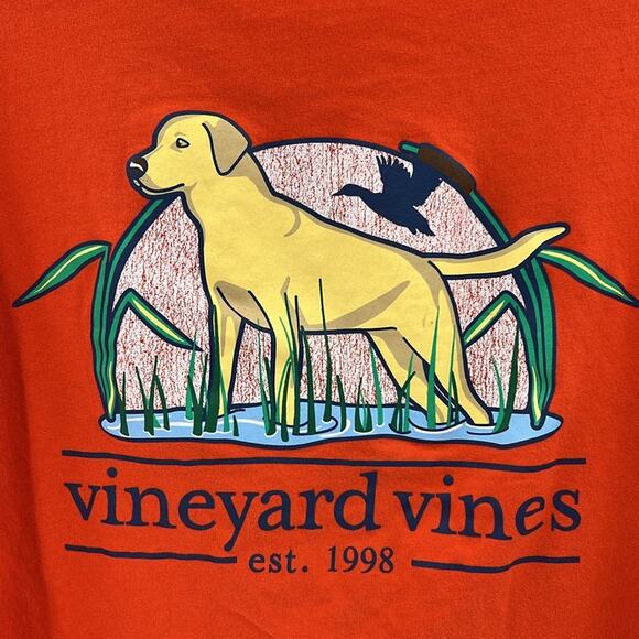 Vineyard Vines Men's Yellow Lab Short Sleeve Tee - Orange - Small - Picture 1 of 7